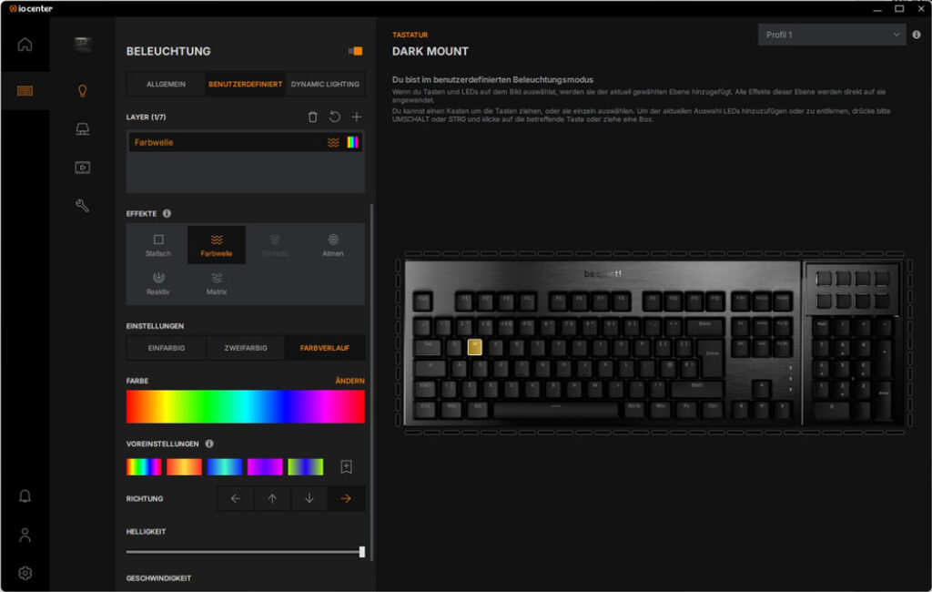 IO Center Konfiguration single RGB